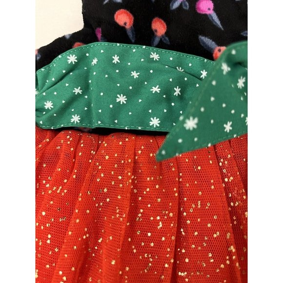 Matilda Jane Caroling Away Top Size 4 New Embroidery Flower Red Tulle Christmas - Picture 10 of 12